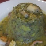 Mofongos Rellenos - Shrimp and Octopus in Garlic Sauce