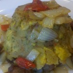 Carne Frita Encebollada Mofongo