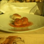 Handmade Meatballs dipped in Marinara Sauce