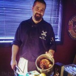 Chef Goody with the Prized Suckling Head