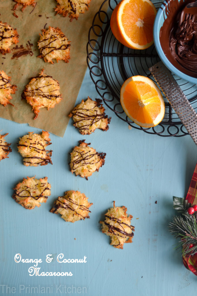 Chocolate Drizzled Coconut & Orange Macaroons: My New Favorite Cookie!
